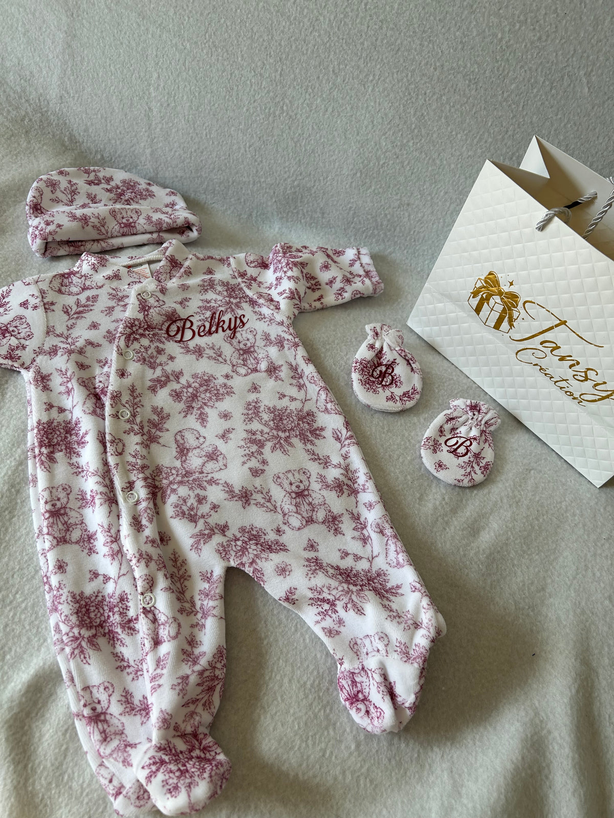 Pyjama oursons et toile de jouy 3 pièces