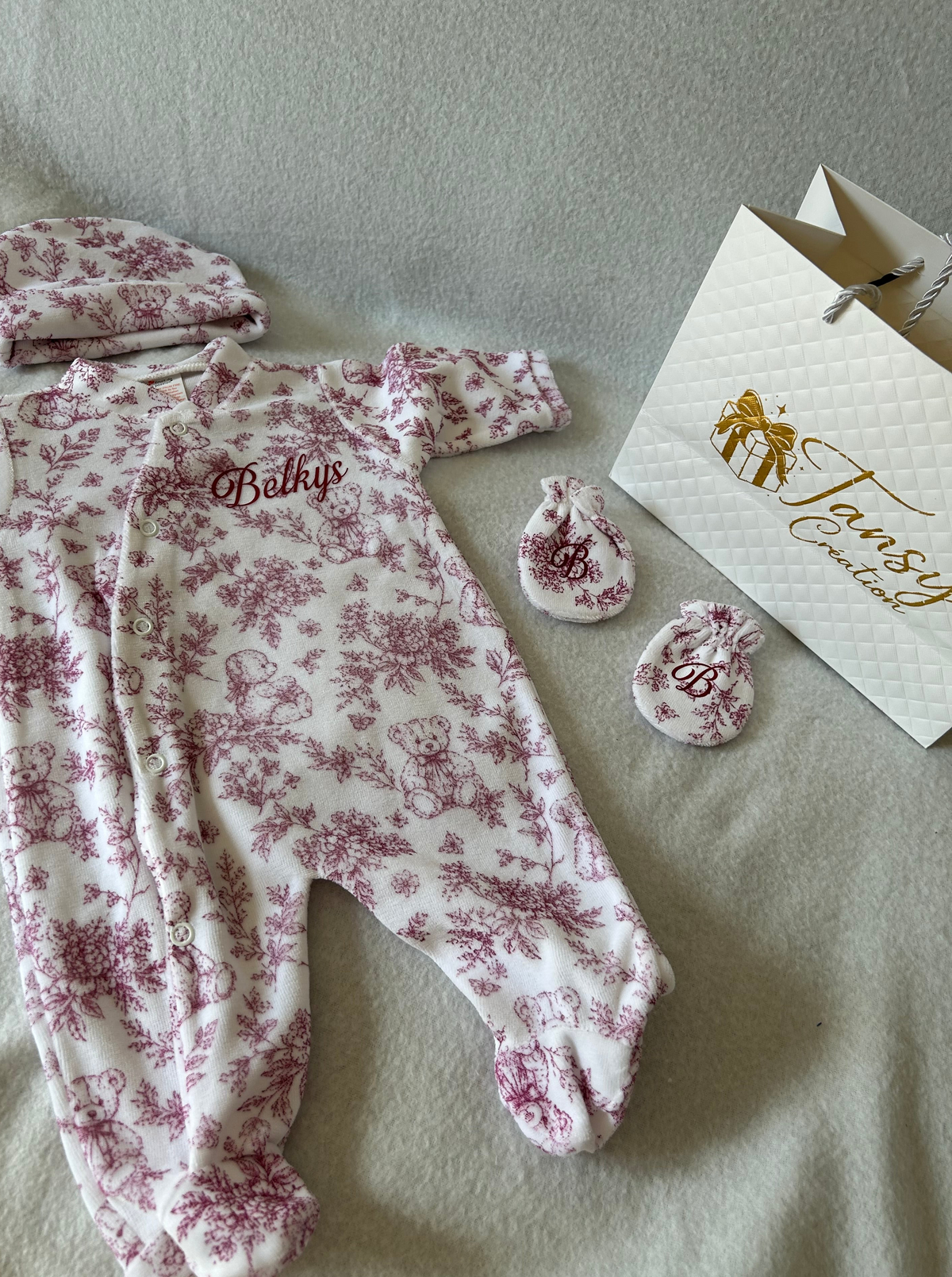 Pyjama oursons et toile de jouy 3 pièces