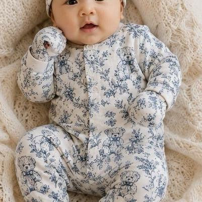Pyjama oursons et toile de jouy 3 pièces