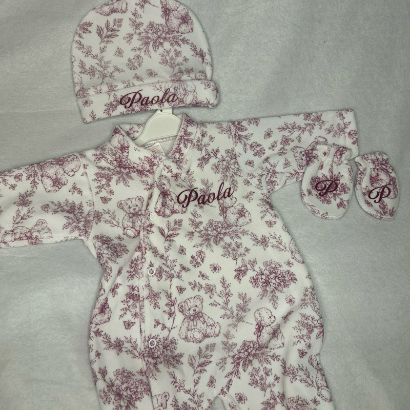 Pyjama oursons et toile de jouy 3 pièces