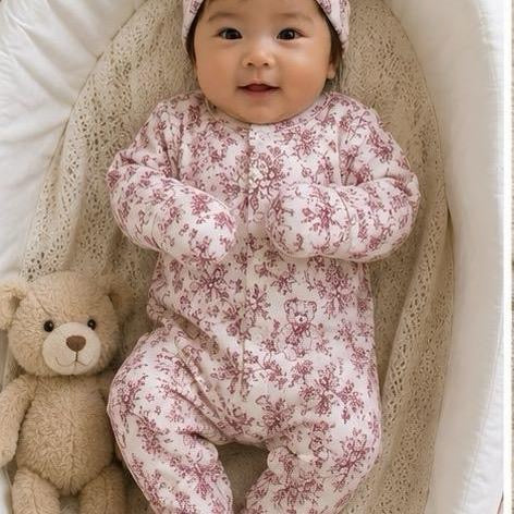 Pyjama oursons et toile de jouy 3 pièces