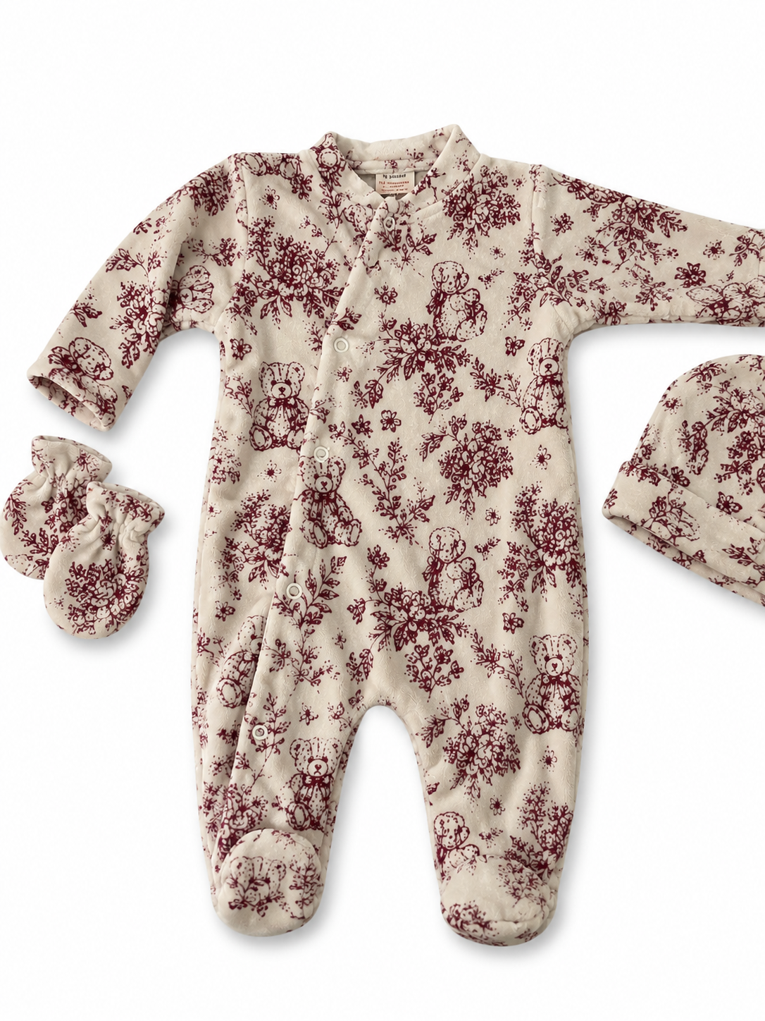 Pyjama oursons et toile de jouy 3 pièces