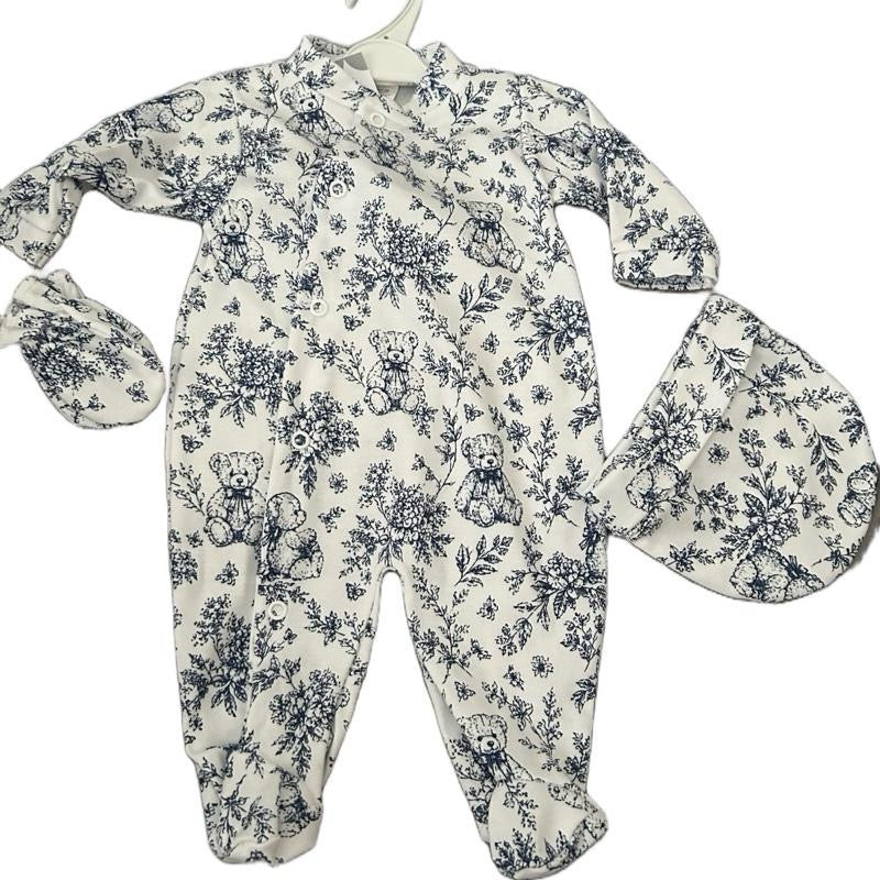 Pyjama oursons et toile de jouy 3 pièces